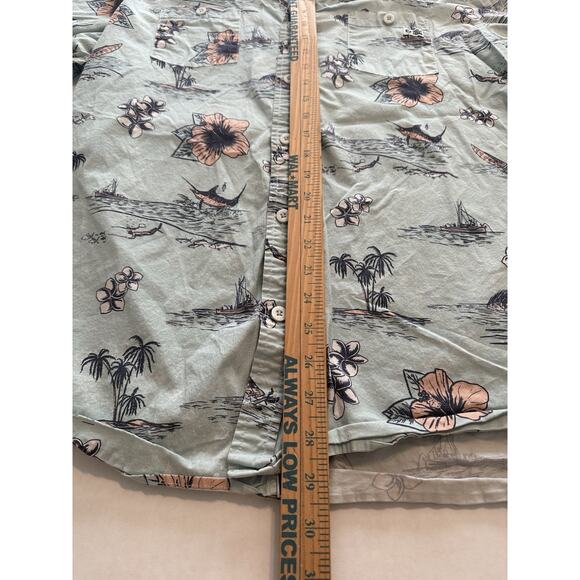 Salty Crew Button Shirt XL Tropic Sails Nautical Floral Outdoor Blue Short Sleev - Picture 8 of 12